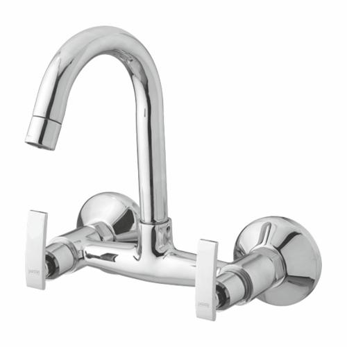 Sink Mixer Wall Mounted with Swinging Spout Chrome